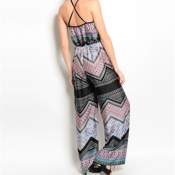 BLACK TEAL IVORY ROMPER - Picture 4 of 4